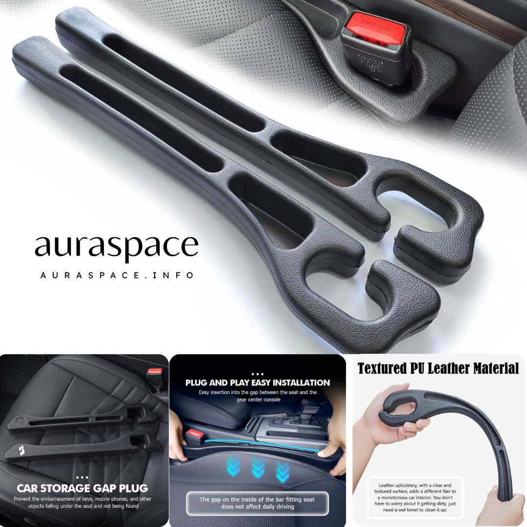 Car Seat Gap Filler 2-Pack - Premium Leather Side Pocket Organizer for All Vehicles