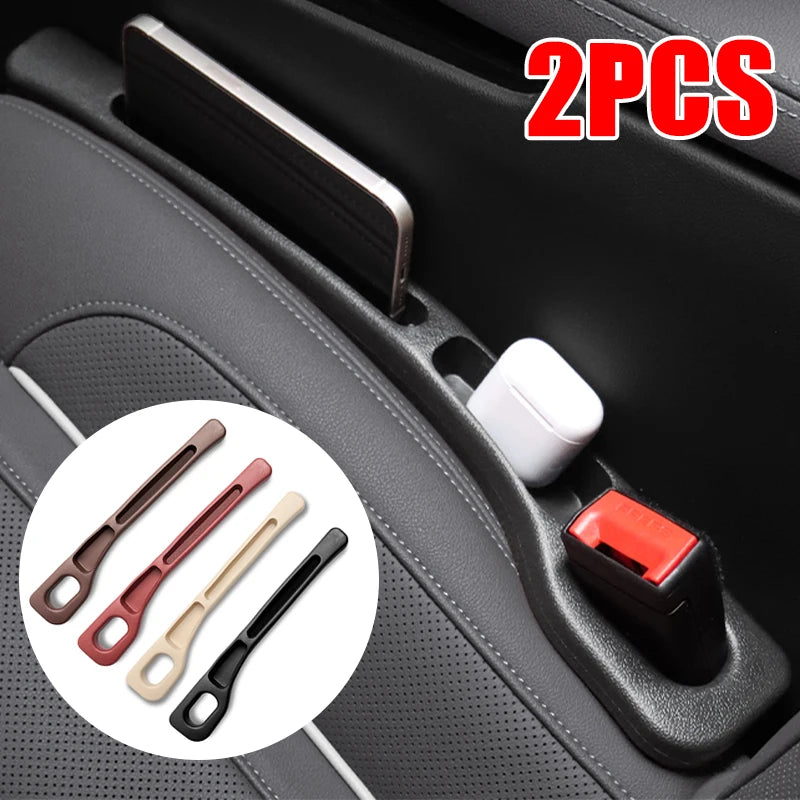 Car Seat Gap Filler 2-Pack - Premium Leather Side Pocket Organizer for All Vehicles