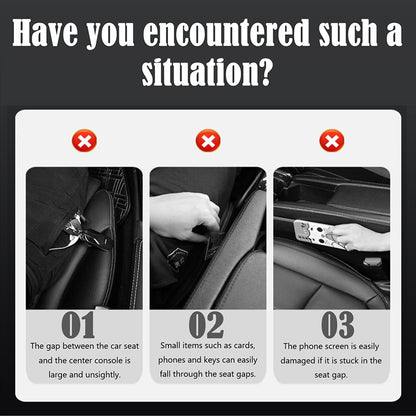 Car Seat Gap Filler 2-Pack - Premium Leather Side Pocket Organizer for All Vehicles
